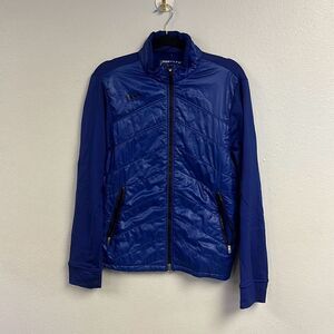 Nike Womens Blue Quilted Full-Zip Long-Sleeve‎ Puffer Gilet Jacket Small